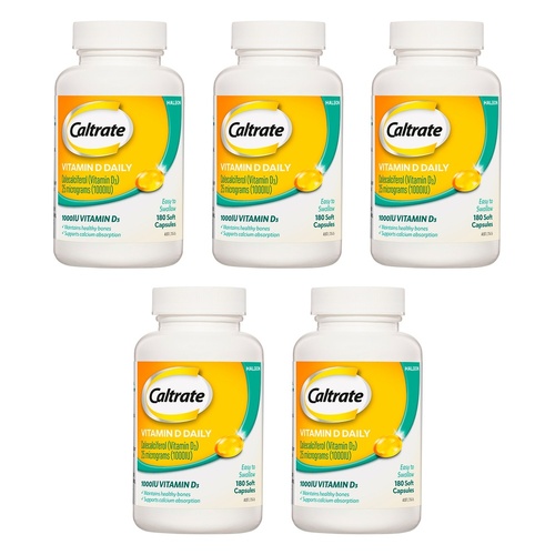 Caltrate Vitamin D Daily 180 Capsules Pack of 5