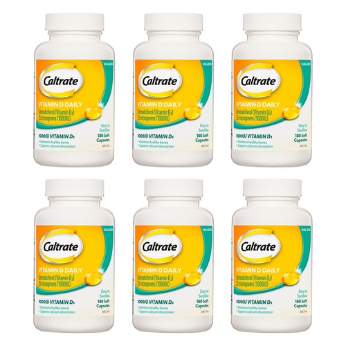 Caltrate Vitamin D Daily 180 Capsules Pack of 6