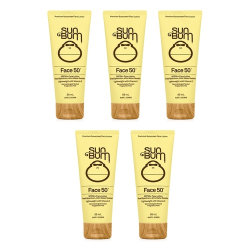 Sun Bum Face Lotion SPF50+ 88mL Pack of 5