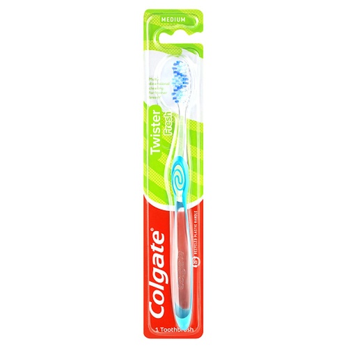 Colgate Twister Manual Toothbrush Medium Spiral Bristles
