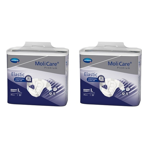 MoliCare Premium Elastic 9 Drops Large 24 Pack x 3 Bundle of 2