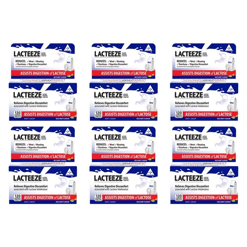 Lacteeze Lactase Enzymes 120 Tablets Pack of 6