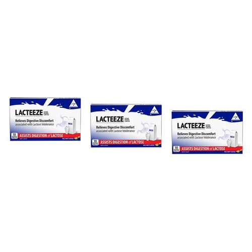 Lacteeze Lactase Enzymes 10 Tablets Pack of 3