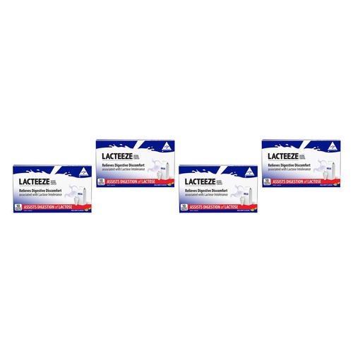 Lacteeze Lactase Enzymes 10 Tablets Pack of 4