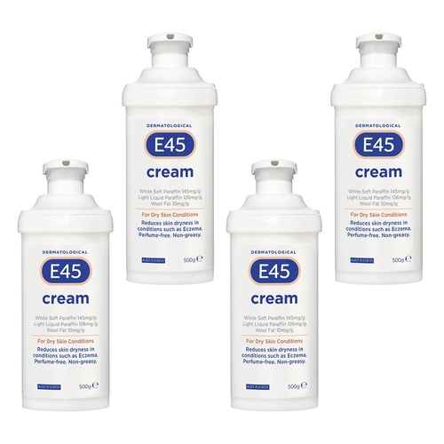 E45 Cream for Dry Skin Pump 500g Pack of 4