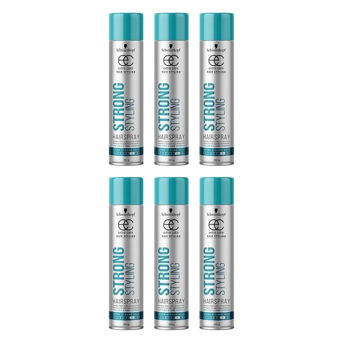 Schwarzkopf Extra Care Strong Styling Hairspray Extra Strong Hold 250g Pack of 6