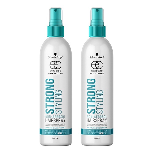 Schwarzkopf Extra Care Non-Aerosol Hairspray Extra Strong Hold 200mL Pack of 2