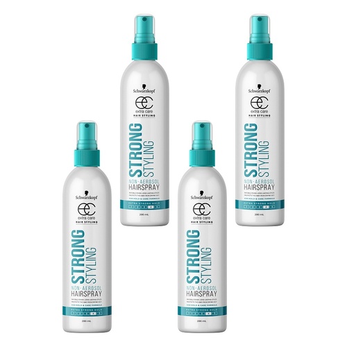 Schwarzkopf Extra Care Non-Aerosol Hairspray Extra Strong Hold 200mL Pack of 4