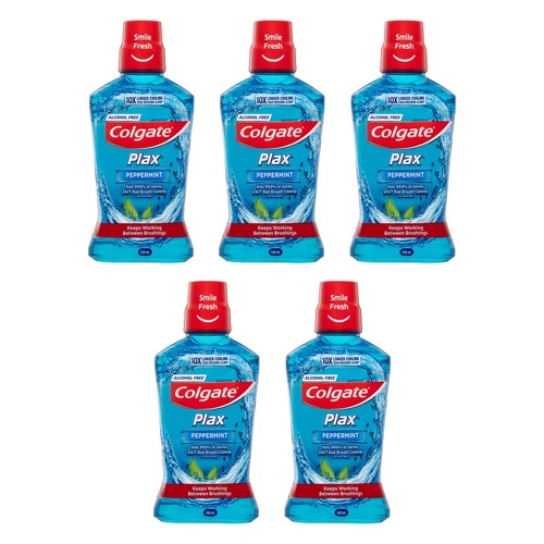 Colgate Plax Mouthwash Peppermint 500mL Pack of 5