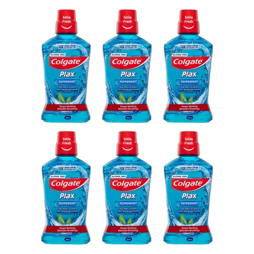 Colgate Plax Mouthwash Peppermint 500mL Pack of 6