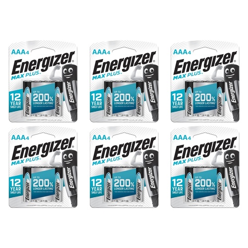 Energizer Max Plus AAA Alkaline Batteries 4 Pack Bundle of 6