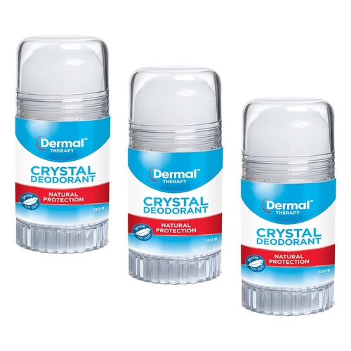 Dermal Therapy Crystal Deodorant Roll On 120g Pack of 3