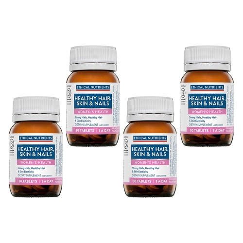Ethical Nutrients Healthy Hair, Skin & Nails Biotin 30 Tablets Pack of 4