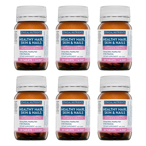 Ethical Nutrients Healthy Hair, Skin & Nails Biotin 30 Tablets Pack of 6