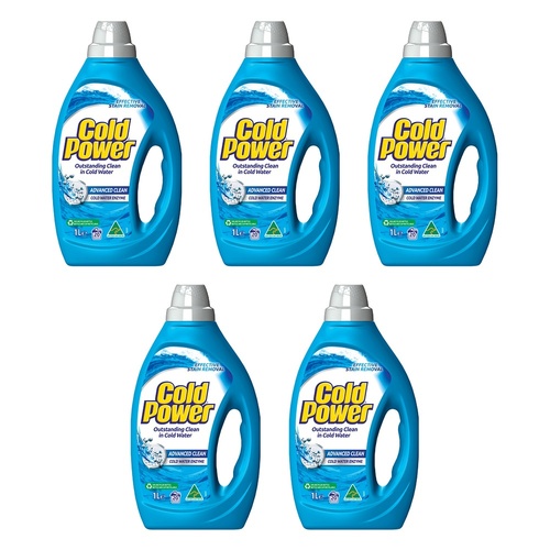 Cold Power Advanced Clean Cold Water Enzyme Liquid Laundry Bundle of 5