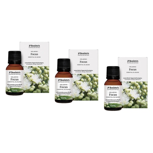 Bosisto's Australian Natives Focus Oil 15mL Pack of 3