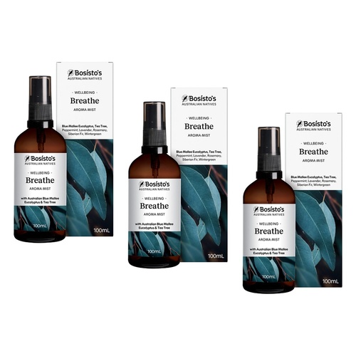 Bosisto's Australian Natives Breathe Aroma Mist 100mL Pack of 3