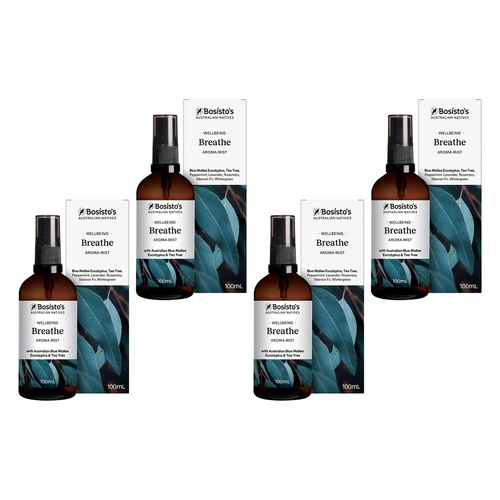 Bosisto's Australian Natives Breathe Aroma Mist 100mL Pack of 4