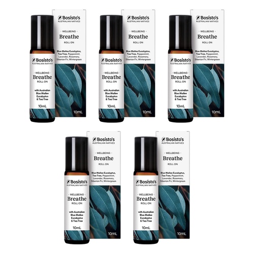 Bosisto's Australian Natives Breathe Roll On 10mL Pack of 5