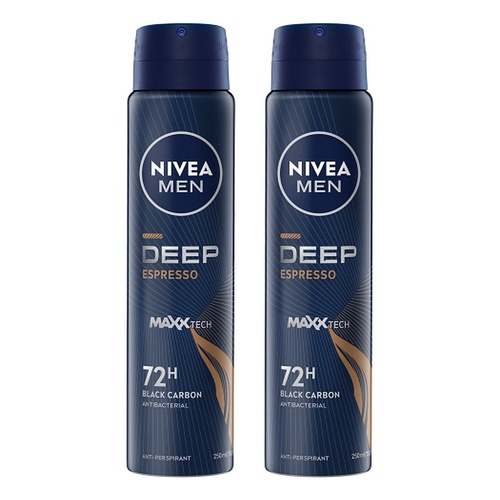 Nivea Men Deep Espresso 72H Anti-Perspirant 250mL x 6 Bundle of 2