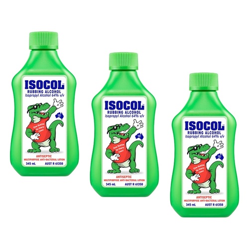 Isocol Rubbing Alcohol 345mL Pack of 3