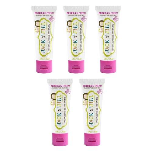 Jack N' Jill Natural Certified Toothpaste Berries & Cream 50g Pack of 5