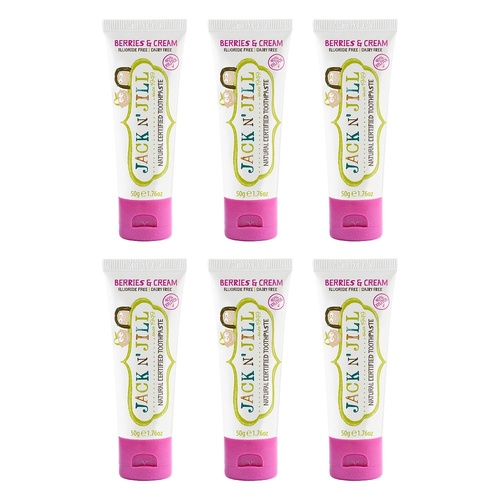 Jack N' Jill Natural Certified Toothpaste Berries & Cream 50g Pack of 6