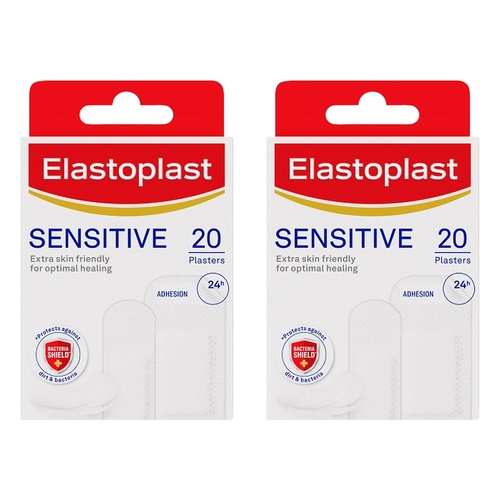 Elastoplast Sensitive Plasters 20 Pack Bundle of 2