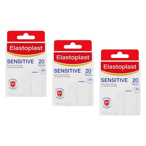 Elastoplast Sensitive Plasters 20 Pack Bundle of 3