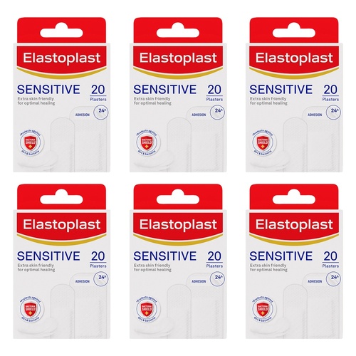 Elastoplast Sensitive Plasters 20 Pack Bundle of 6