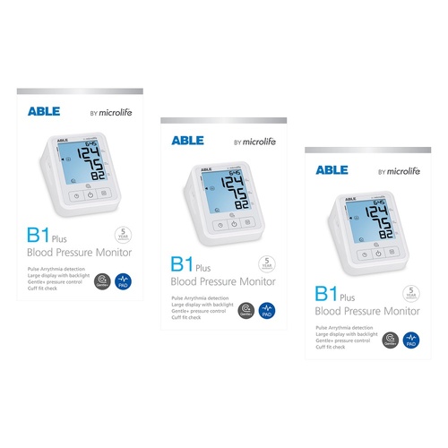 Able B1 Plus Blood Pressure Monitor Pack of 3