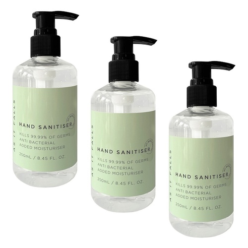 As It Falls Antibacterial Hand Sanitiser 250mL x 24 Bundle of 3