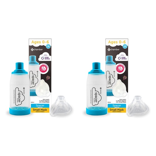 e-Chamber La Petite Anti-Static 220mL Spacer with Small Mask, 2 Pack Bundle of 2