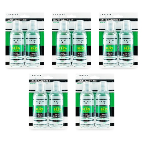 Lavisse Hand Sanitizer Twin Pack 60mL x 2 Pack Bundle of 5