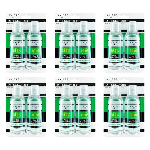 Lavisse Hand Sanitizer Twin Pack 60mL x 2 Pack Bundle of 6