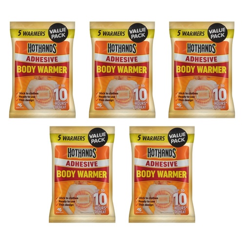 Hot Hands Adhesive Body Warmer 5 Pack x 6 Bundle of 5
