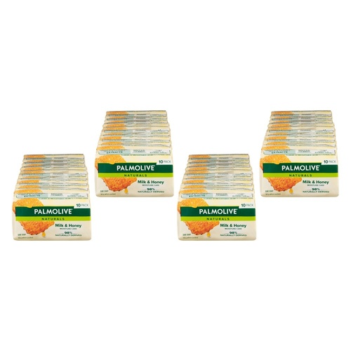 Palmolive Naturals Milk & Honey Bar Soap 10 Pack Bundle of 4