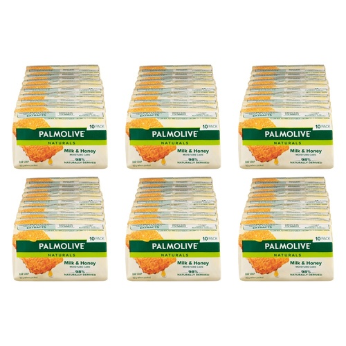 Palmolive Naturals Milk & Honey Bar Soap 10 Pack Bundle of 6