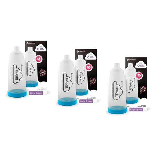 e-Chamber La Grande 510mL Asthma Spacer Large Pack of 3
