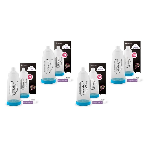 e-Chamber La Grande 510mL Asthma Spacer Large Pack of 4