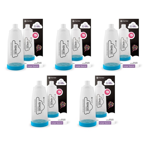 e-Chamber La Grande 510mL Asthma Spacer Large Pack of 5
