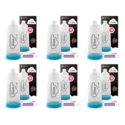 e-Chamber La Grande 510mL Asthma Spacer Large Pack of 6