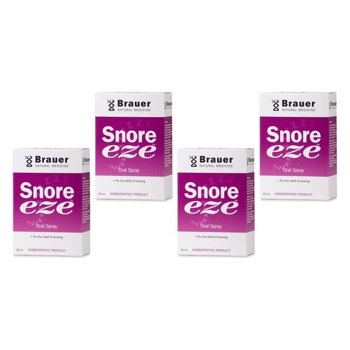 Brauer Snore Eze Oral Spray 20mL Pack of 4