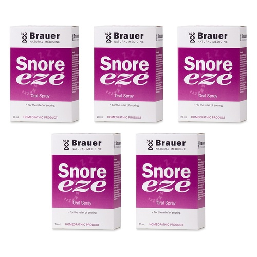 Brauer Snore Eze Oral Spray 20mL Pack of 5