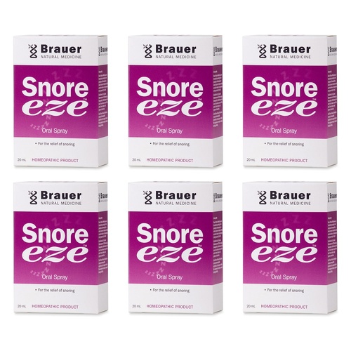 Brauer Snore Eze Oral Spray 20mL Pack of 6