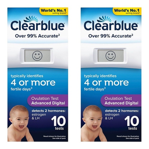 Clearblue Advanced Digital Ovulation Test 10 Pack Bundle of 2