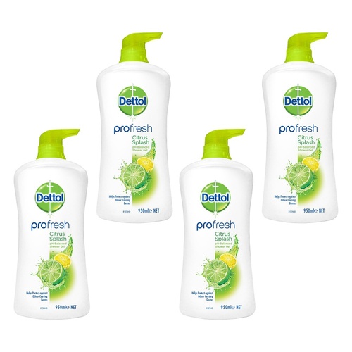 Dettol ProFresh Shower Gel Citrus Splash 950mL x 3 Bundle of 4