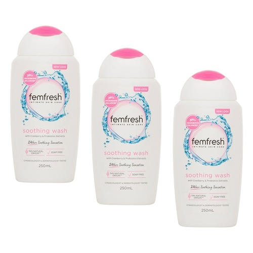 Femfresh Soothing Wash 250mL Pack of 3