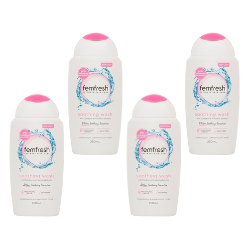 Femfresh Soothing Wash 250mL Pack of 4