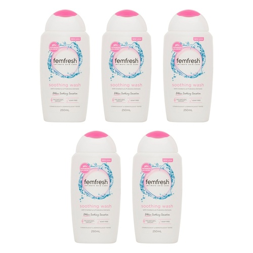Femfresh Soothing Wash 250mL Pack of 5